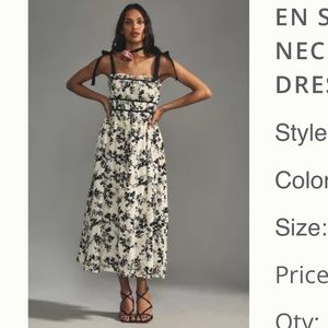 Anthropologie cream and black dress